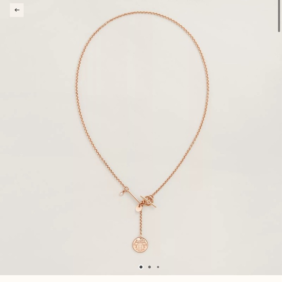 Rose gold Hermès Ex-Libris pendant, small model necklace - Picture 5 of 6